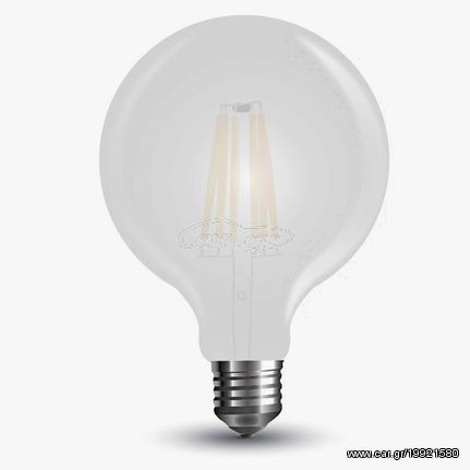 LED V-TAC Λάμπα Ε27 7W Filament Σφαιρική G95 Frost Cover Ψυχρό Λευκό 6400Κ 7188