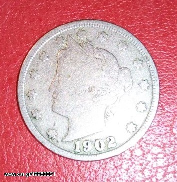 Nickels ( Five cents )  1902 , USA