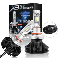 Led Car Bulb type HB3 (9005) 6500K ZES-philips Chip 6000LM/25w per bulb Headlight Kits - FANLESS