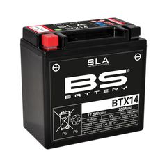 Μπαταρία Μοτοσυκλέτας SLA BS Battery BTX14-BS ( YTX14-BS ) 12.6Ah BS-BTX14FA