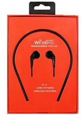 Wireless Stereo Surround Earbuds ST-13 Sport Running Neckband Bluetooth Headset Black
