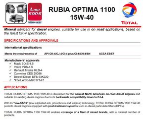 Total Rubia Optima 1100 15w-40 VDS4.5 E9 (208LT)-thumb-2