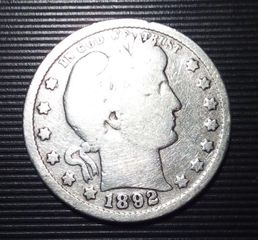 OUARTER  cents , 1892 ,USA , silver