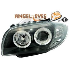 bmw angel eyes bmw Headlight Set 04-11 μαυρα 1-Reihe (E81/82/87/E88) 04-11 www.eautoshop.gr 