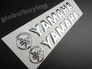 YAMAHA  Αυτοκόλλητα Ανάγλυφα χρωμίου Εμβλήματα ντεπόζιτου!!!