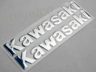 KAWASAKI  Αυτοκόλλητα Ανάγλυφα χρωμίου Εμβλήματα ντεπόζιτου!!!