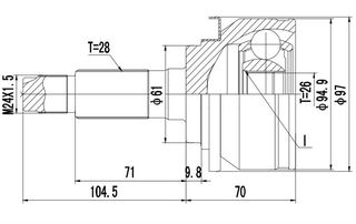 Μπιλιοφόροι (28Χ26) Ford: Ranger (11-) (εξωτ.)