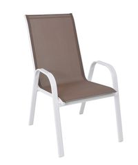 ΠΟΛΥΘΡΟΝΑ ΜΕΤΑΛΛΙΚΗ ΛΕΥΚΗ - TEXTILENE CAPPUCCINO Πλάτος:55cm x Βάθος:75cm x Ύψος:95cm