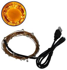 Διακοσμητική Γιρλάντα 5 Μέτρων 50 LED USB 5 Volt 3 Watt με Χάλκινο Συρμάτινο Καλώδιο Θερμό Λευκό 1600k GloboStar 80811