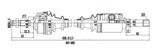 Ημιαξόνια δεξ. (21Χ22) (303464) Citroen: C2, C3