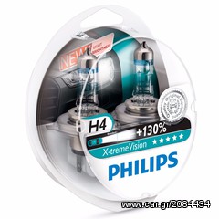  Διπλασια δέσμη φωτός: Philips X-treme +130% Vision Η4