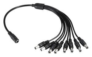 FOLKSAFE splitter DC1F8M, 1 θηλυκό σε 8 αρσενικά, 5.5x2.1mm, 4τμχ