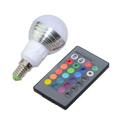 RGB Led Λάμπα E14 3Watt με Τηλεχειριστήριο και Εναλλαγή 16 Χρωμάτων