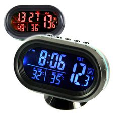Ψηφιακό Πολυόργανο Αυτοκινήτου με Οθόνη LCD, Ρολόι, Θερμόμετρο In,Out & Βολτόμετρο