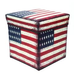 Σκαμπό και Αποθηκευτικός Χώρος USA Flag Storage Box 38x38x38cm