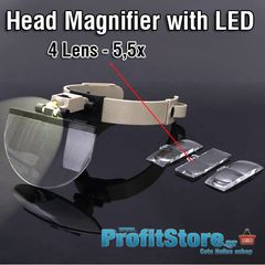 Μεγάλος Μεγεθυντικός Φακός κεφαλής με φωτισμό LED & μεγέθυνση 5,5x