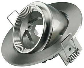 V-TAC Βάση Σποτ Χωνευτό GU10 Κινητό Ρυθμιζόμενο Zoom Fitting Σατινέ Νίκελ 3690