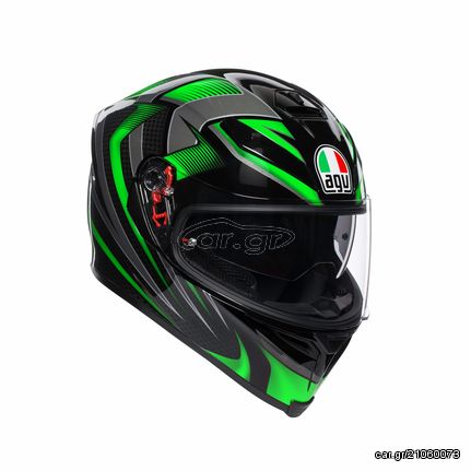 ΚΡΑΝΟΣ FULL FACE K5 S HURRICANE 2.0 BLACK / GREEN ΜΕ PINLOCK | AGV