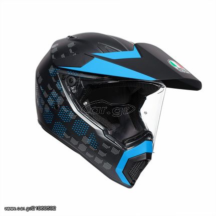 ΚΡΑΝΟΣ DUAL AX-9 ANTARTICA MATT BLACK / CYAN| AGV