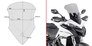 ΖΕΛΑΤΙΝΑ ΦΙΜΕ D7406S ΓΙΑ DUCATI MULTISTRADA 950 (17-18) / 950S (19-21) / 1200 (15-18) / 1260 (18-20) / 1260 Enduro (19-21) | GIVI