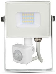 LED Προβολέας 10W SAMSUNG CHIP slim SMD Λευκός με Ανιχνευτή Κίνησης IP65 Θερμό Λευκό 433