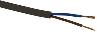 Εύκαμπτο καλώδιο 2 x 0.75 mm² H03VV-F2X0,75 PVC (NYΛ) Μαύρο χρώμα