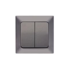 Διακόπτης κομμυτατέρ χωνευτός 10A 250V Νίκελ Γραφίτης 152-12302 ARAS NE-AD