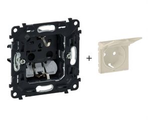 LEGRAND Valena Life Πρίζα Σούκο Ασφαλείας Με καπάκι χωνευτή 16A 250V (Κρεμ) Ivory