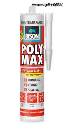 Bison Polymax high tack Express Σιλικόνη Κόλλα διάφανη 300gr NL1225690