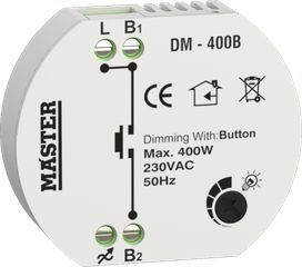 Dimmer κυτίου  DM-400B Ηλεκτρονικός ρεοστάτης ρύθμισης φωτισμού led (ΤΗΛΕΧΕΙΡΙΣΜΟΣ BUTTON) MASTER-ELECTRIC