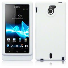 Θήκη Σιλικόνης για Sony Xperia Sola MT27i White+ Φιλμ Προστασίας Οθόνης