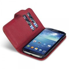 Θήκη για Samsung Galaxy S4 I9500 Leather Wallet Red+ Φιλμ Προστασίας Οθόνης