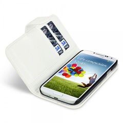 Θήκη για Samsung Galaxy S4 I9500 Leather Wallet White + Φιλμ Προστασίας Οθόνης