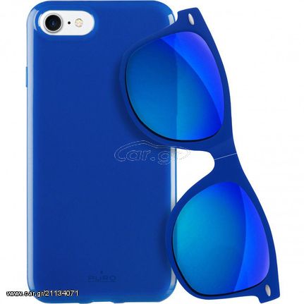 Puro Sunny Kit Gift Set - Plasma Case iPhone 7 + Folding Sunglasses blue