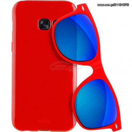 Puro Sunny Kit Gift Set - Plasma Case Samsung Galaxy A3 2017 + Folding Sunglasses red