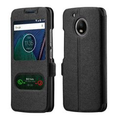 Θήκη OEM Luxury Window Booktype Cover stand Lenovo Moto G5 μαύρου χρώματος