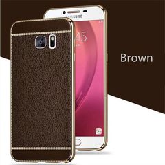 Θήκη OEM Litchi Grain Painting Soft TPU Back Cover για Samsung Galaxy A5 2017 A520 brown