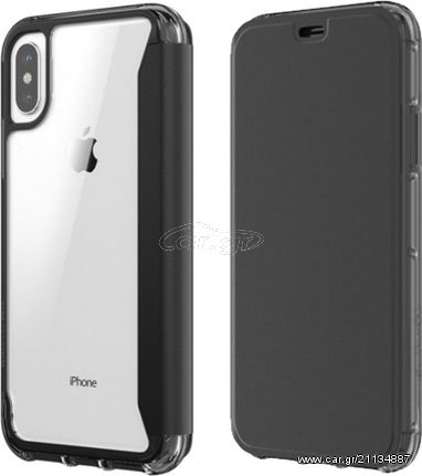 Griffin Reveal Wallet Case για Apple iPhone X μαύρο διαφανές GB43806