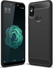 Θήκη OEM Brushed Carbon Flexible Cover TPU για Xiaomi Mi A2 / Mi 6X μαύρου χρώματος