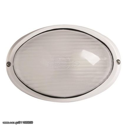 Eurolamp Απλίκα Τοιχου Obaλ Αλουμινιου Λευκη - 147-55060