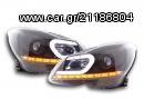 Daylight headlight Mercedes C-class W204 Yr. 11-14 black xenon style www.eautopshop.gr