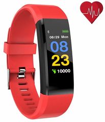 Smart Fitness Watch Activity Tracker with Heart Rate Monitor and Blood Pressure Monitor Color Red-Black OEM