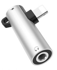 Αντάπτορας Handsfree Hoco LS21 Lightning σε 3.5 mm Θηλυκό Ασημί