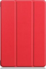 Δερμάτινη Θήκη Tri-fold με πίσω κάλυμμα σιλικόνης / Slim Book Case for Huawei MediaPad M5 Lite 10.1" Red (oem)