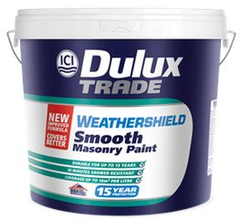 DULUX TRADE WEATHERSHIELD SMOOTH MASONRY PAINT 9LT 5218486