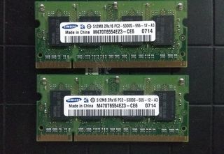DDR2 667MHz 1GB (512MB x2) (Laptop)