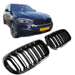 Καρδιές Μάσκας Για Bmw X5 F15 / X6 F16 13-18 M4 Look Με Διπλή Γρίλια Μαύρο Γυαλιστερό 2 Τεμάχια