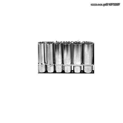 Set Καρυδάκια Εξάγωνα Ασημί 1/2" Μακριά Νο. 9-28.
