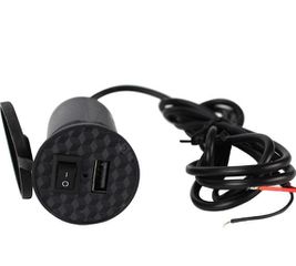 Motorcycles Waterproof USB Mobile Phone Charger with Switch CD-3001 Color Black
