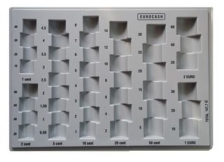 EUROCASH TPU Hard Plastic Φορητό ταμείο κερματοθήκη / Coin box γκρί (oem)